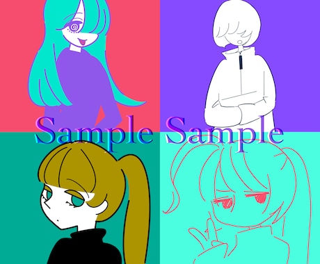 シンプルポップなSNSアイコン描きます キャッチー◎スタイリッシュ◎なアイコン！ イメージ2