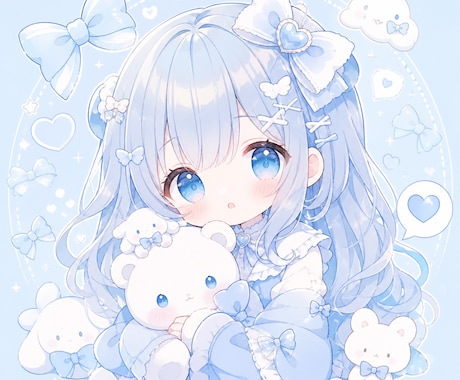 ふんわり水色パステルのSNSアイコン作ります イメージ1