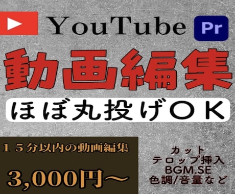 丸投げYouTubeの動画編集！承ります とにかく安く早くお届けします！ イメージ1