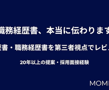 履歴書・職務経歴書を第三者視点でレビューします イメージ1