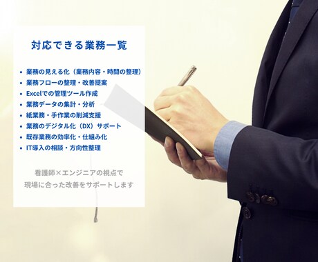 医療・介護現場の業務効率化を支援します 看護師×エンジニアが現場目線で対応いたします。 イメージ2