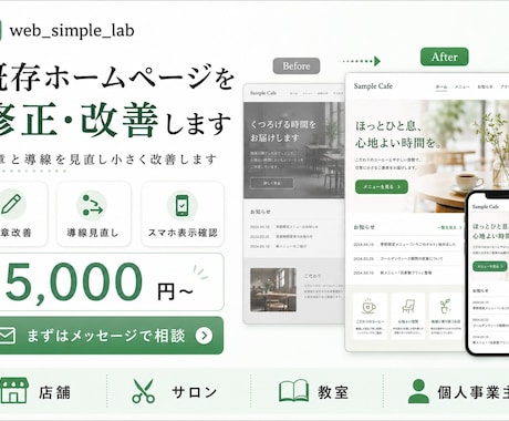 既存ホームページを修正・改善します 先着3名様モニター価格｜改善レポート付き イメージ1