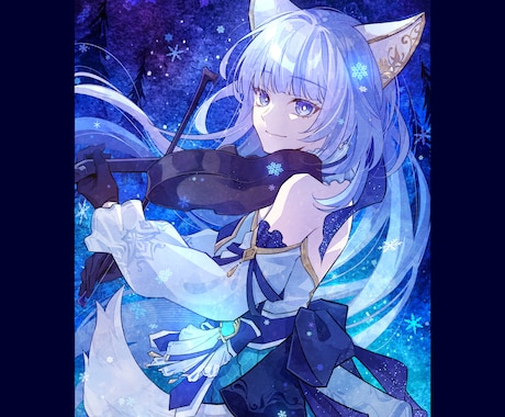 商用利用可能◎ 透明感ある水彩風の一枚絵を描きます 背景付きで世界観・物語性が伝わる❄︎ 表紙・挿絵やMVに！ イメージ1