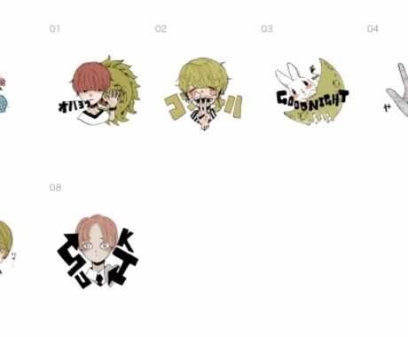 LINEスタンプ作成します デフォルメ人物、オリジナルキャラクター イメージ1