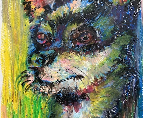 カラフルなペット肖像画を描きます お写真を元に、世界に一枚だけの特別な肖像画を制作します。 イメージ2