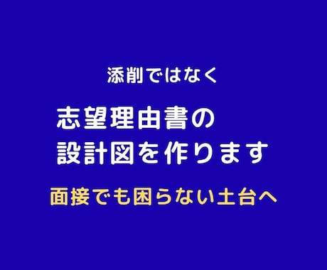添削ではなく、志望理由書の設計図を作ります 面接で突っ込まれない土台を作ります イメージ1