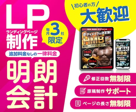 分かりやすさ&読みやすさで反応の高いLPを作ります ◤追加料金無しの一律料金◢だから「初心者の方でも安心！」 イメージ1