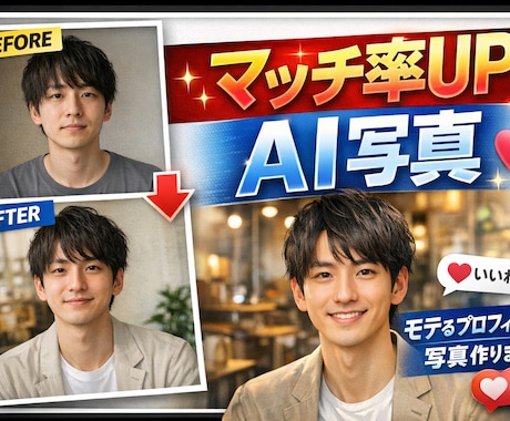 AIでマッチングアプリ用写真作成します ✨現在モニター価格で受付中です✨ イメージ1