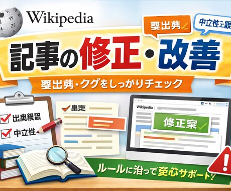 Wikipedia記事の修正・改善を行います 中立性・出典・構成を見直し、修正案を作成します イメージ1