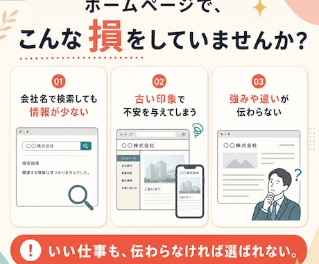 事業の魅力が伝わる5ページHPを5万円で作ります 文章がなくても大丈夫。経営者目線で強みを整理 イメージ2