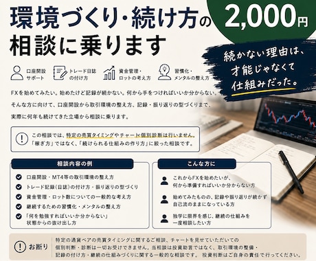モニター募集：FXに関するあらゆる相談に乗ります イメージ1