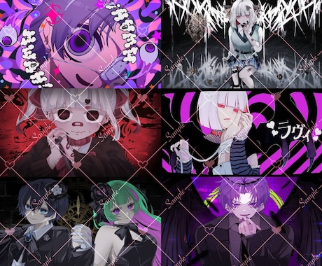 サムネ/動画内イラスト/立ち絵等描きます 歌い手様VTuber様の活動イラスト全般受付中！ イメージ1