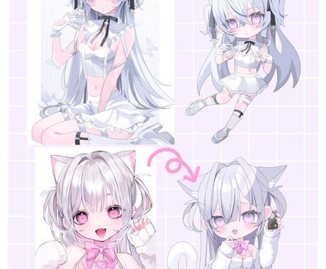 透明感のある女の子の絵を描きます 立ち絵、アイコン、一枚絵、SDイラストなど イメージ2