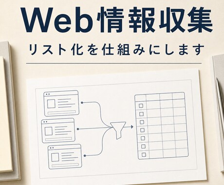 Web上の情報収集→リスト化を仕組みにします 探して転記する作業を、整った一覧と再利用できる仕組みに イメージ1