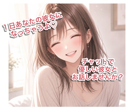 1日気軽にチャットで話せる彼女になっちゃいます 今話せる彼女が欲しいそんなときに♡ イメージ1