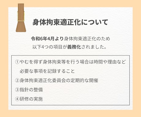 身体拘束適正化の書類セットお渡しします 運営指導（実地指導）での指摘０！介護・障がい事業所向け イメージ2