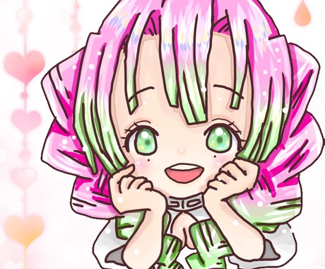 可愛らしいアイコンお描きします 特権からオリジナル、自画像まで、キラキラした絵柄です！ イメージ1