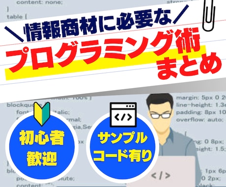 情報商材に必要なプログラミング教えます プログラミングは裏切りません。 イメージ1