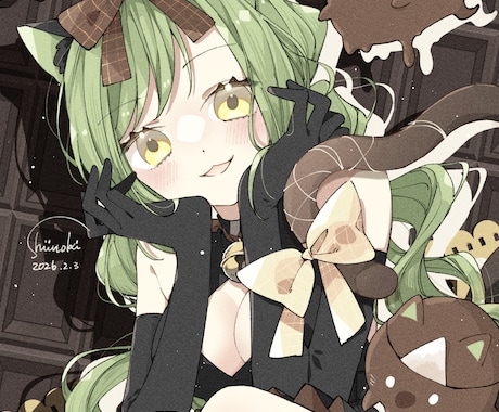 動画のサムネや表紙、挿絵等のイラストをお描きします MV用イラストやアイコンに使えるポップで可愛いイラストです イメージ2