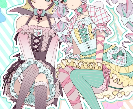 全身ポーズ立ち絵を描きます キャッチーでかわいいポーズを描きます！ イメージ2