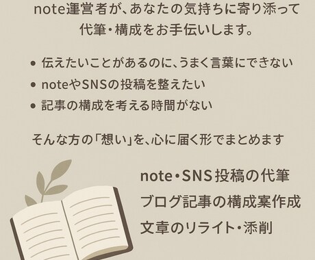 AI活用+人間味ある文章に整えます ADHD・HSP・右脳派の方歓迎｜note・SNS・手紙 イメージ2