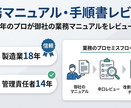 現役18年のプロが業務マニュアルをレビューします 伝わらない手順書を劇的改善！抜け漏れチェックと改善提案を報告 イメージ1