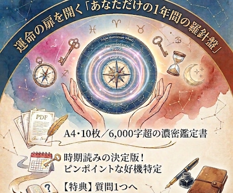 西洋占星術であなたの一年を優しく読み解きます 複数の技法と図解により、運勢を丁寧に導き出します イメージ1
