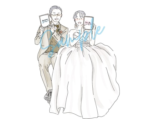 結婚式に◎シンプルでかわいい線画イラスト描きます ウェルカムボードやペーパーアイテムに！おしゃれな線画イラスト イメージ2