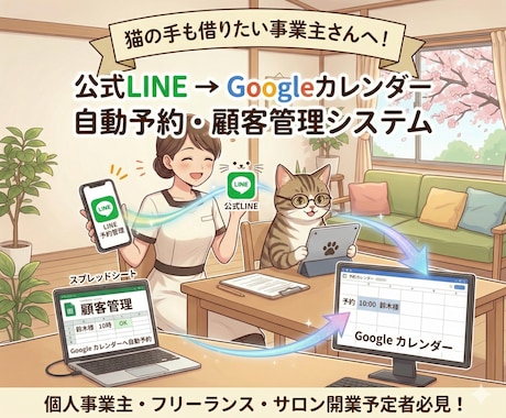 サロン開業！LINE×AIの自動化プランを作ります 画面共有で相談！美容サロンや個人事業主の予約管理を自動化 イメージ1