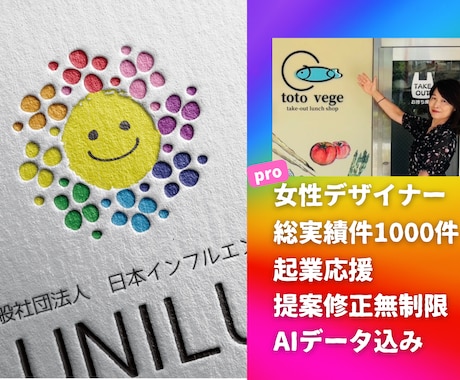 総実績1000件★カラフルで優しいロゴ作ります ★起業応援★制作しながらご意見を元に理想のロゴへ イメージ1