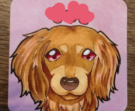 コピックで描く！可愛い犬の似顔絵制作します ふわふわの毛並みと大きな瞳で愛犬を可愛く描きます♪ イメージ2