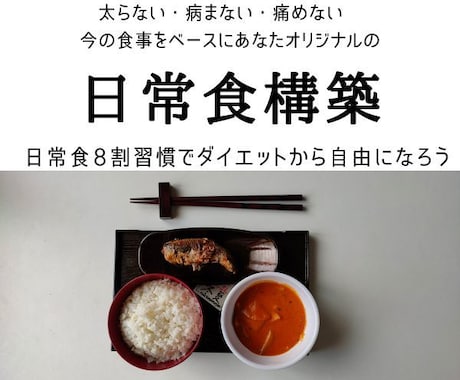 食の悩みから自由になる「あなたの」日常食構築します 「日本人の食事摂取基準」準拠、詳細食事分析に基づき嗜好も考慮 イメージ1