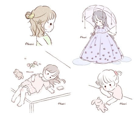 ふんわりゆるかわいいイラストをお描きします SNSアイコン、プレゼントや記念日にもどうぞ ♪ イメージ2