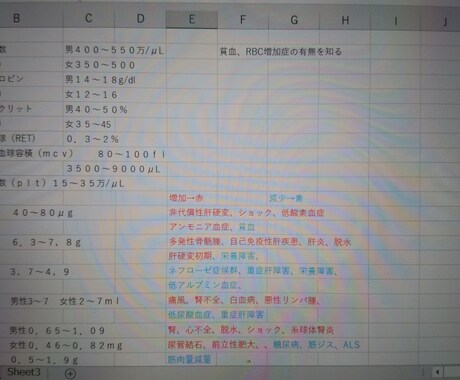 血液データ、血算の基準値売りますます 医療従事者、看護学生、医学生必見 イメージ2