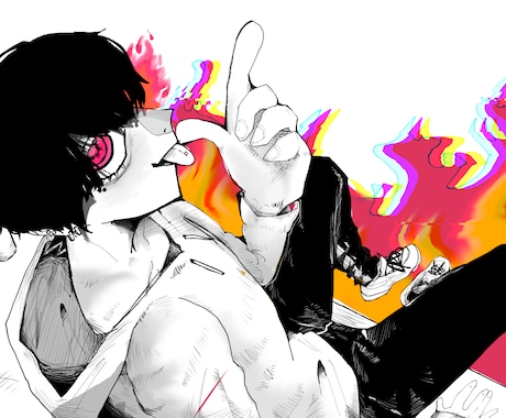 こんな感じのイラストとかアイコン描きます 鋭い絵柄で目立つ絵が出来ます！！！！！！ イメージ2