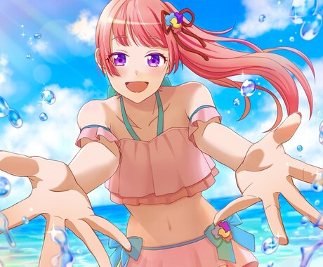 商用利用◎お好みのイラスト制作いたします アイコン、サムネ、歌ってみた配信などに使える一枚絵です♪ イメージ2