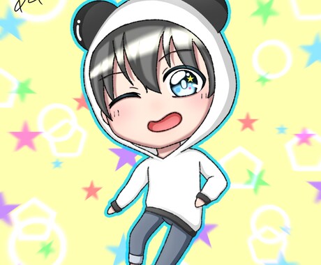 アイコン映え!!あなただけのミニキャラ描きます キラキラかわいい！あなたのミニキャラ描かせてください！ イメージ2