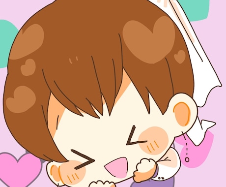 2頭身でかわいいアイコンを描きます ポップでかわいい！キュートなアイコンを描きます⭐︎ イメージ1