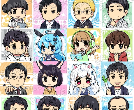 様々な場面で使えるアイコン・イラストを描きます 【似顔絵・動物も可】シンプルなデフォルメタッチの絵柄です イメージ1
