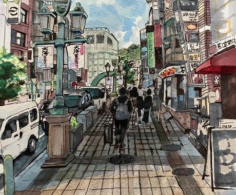思い出の場所、好きな風景、お店、街、描きます 大切な場所を絵画として残したい方へ。大切な人への贈り物に イメージ2