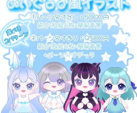 即使用可！可愛いぬいぐるみ風ミニキャラ描きます