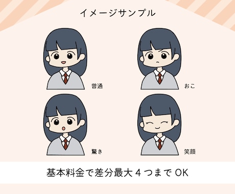 かわいくて線が太めのシンプルなイラスト作成します 【商用利用OK】アイコンやLINEスタンプ、ブログにどうぞ イメージ2