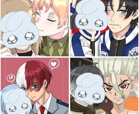 アイコン、カップル絵、夢絵等を描きます 独特なタッチであなた専用のイラストを描きます イメージ2