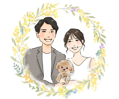 ウェディングの似顔絵イラストを作成します ☆前撮り写真がなくてもOK☆データ納品、修正何度でも。 イメージ2