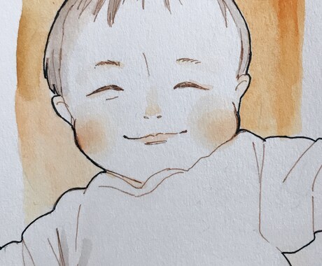 プレゼントやご自宅用に！似顔絵お描きします ハガキサイズの水彩似顔絵。額やアルバムに入れても◎ イメージ1