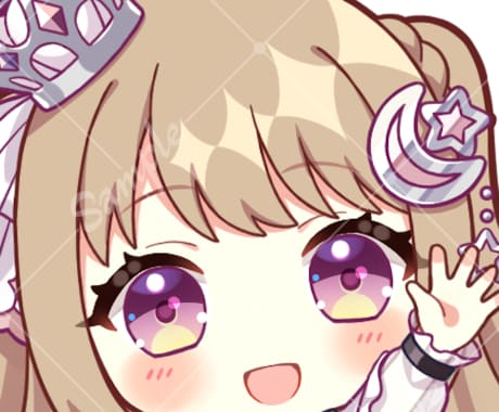 オリジナルの可愛い女の子などのアイコンお描きします SNS等のあなただけのちびキャラのアイコンが欲しい方に! イメージ2