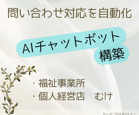 問い合わせ対応の自動化AIチャットボット作ります イメージ1