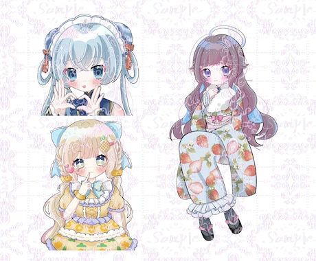可愛い等身描きます ポップでキラキラな等身イラスト描きます！ イメージ1
