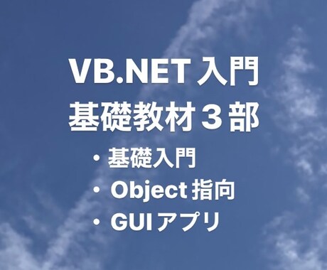 VB.NET入門教材をご提供いたします プログラミング教材に迷っている方へ！基礎が身につきます！ イメージ1