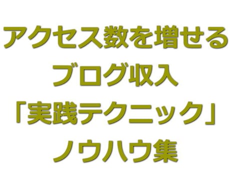 アクセス数を増せるブログ収入実践バイブル提供します アクセス数を増せるノウハウ集WordPress版180ページ イメージ1